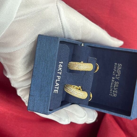 Gold Plated Hoop Earrings - Picture 5 of 7